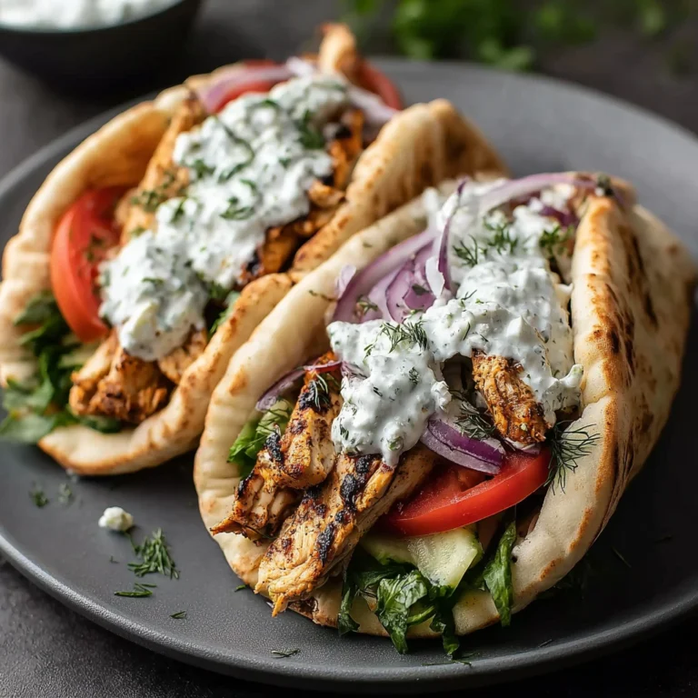 Crockpot Greek Chicken Pitas Tzatziki