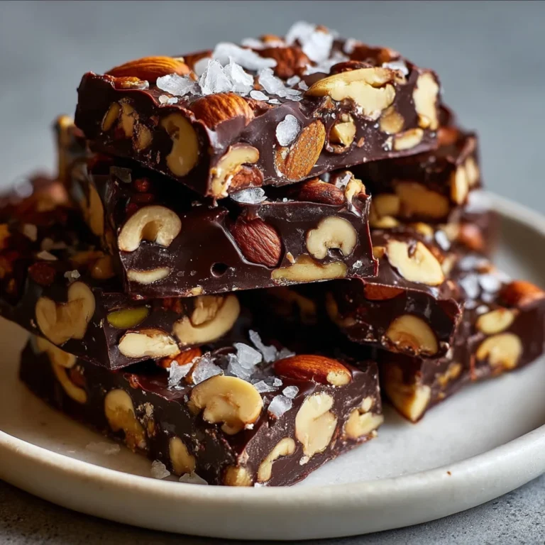 dark chocolate nut bars on a plate with garnish
