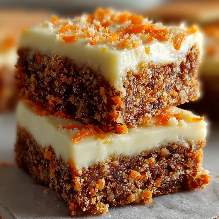 discover irresistible carrot cake cream cheese bars on a plate with garnish