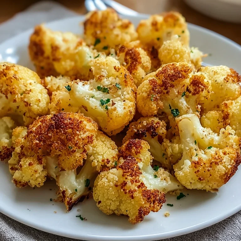 crispy roasted cauliflower florets with golden caramelized edges on a sheet pan