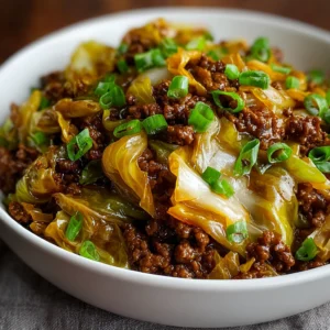Low Carb Mongolian Ground Beef and Cabbage