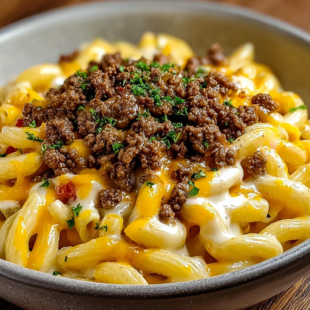 Discover Irresistible Loaded Cheeseburger Alfredo Pasta Recipe