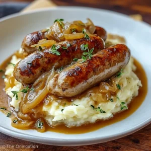 Slow Cooker Bangers and Mash with Onion Gravy