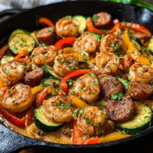 Cajun Shrimp and Sausage Skillet (Keto, 20 Minutes)