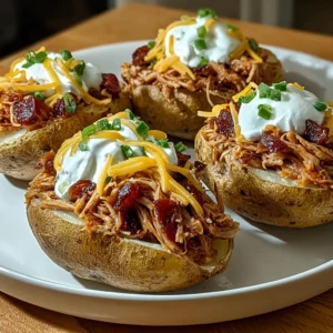 Bacon Ranch Pulled Pork Stuffed Potatoes
