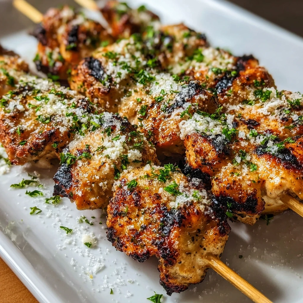 Grilled Ranch Garlic Parmesan Chicken Skewers Youll Love