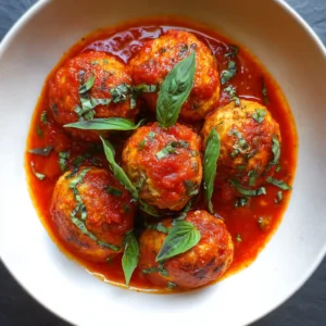 Chicken Meatballs in Marinara Sauce (Baked)