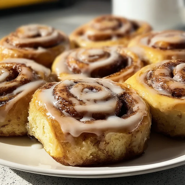 irresistible banana bread cinnamon rolls on a plate with garnish