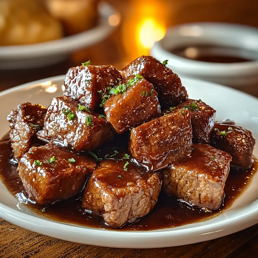 Texas Roadhouse steak bites with brown gravy mushrooms and onions over mashed potatoes