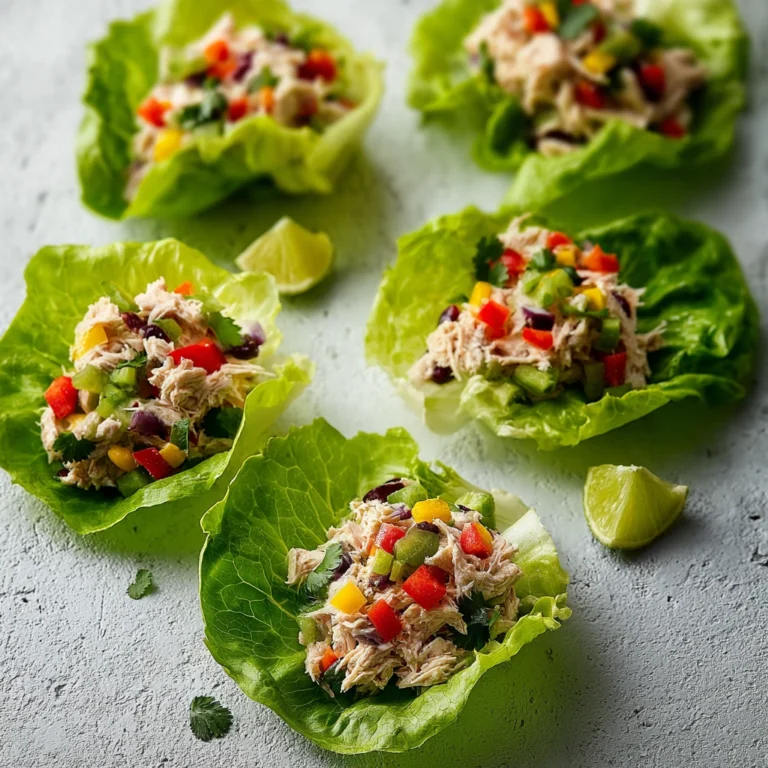 mexican tuna salad on a plate with garnish