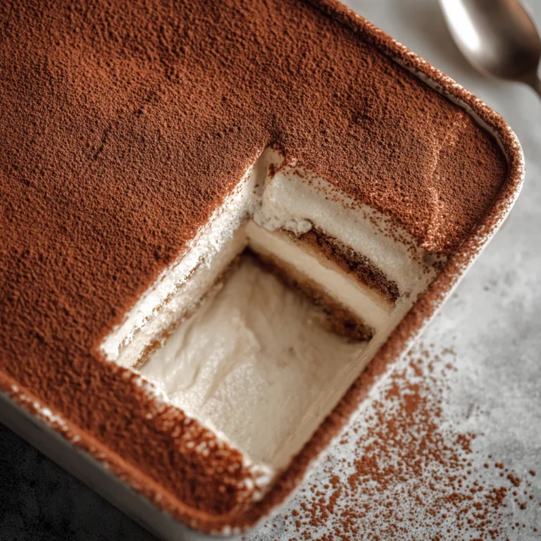 mocha tres leches cake on a plate with garnish