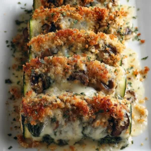 Mushroom and Spinach Zucchini Lasagna Loaf