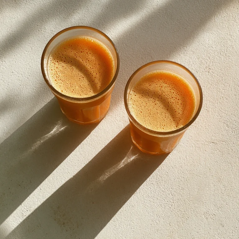 papaya milk on a plate with garnish