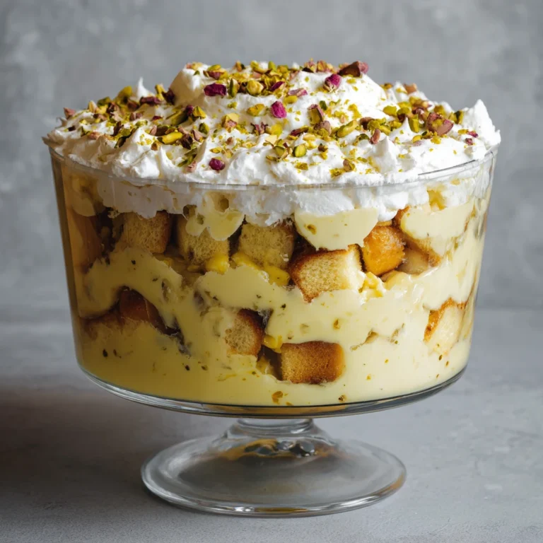 rasmalai trifle on a plate with garnish