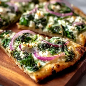 Spinach and Feta Flatbread Pizza
