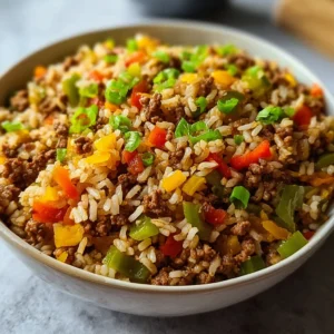 Quick Dirty Rice with Ground Beef