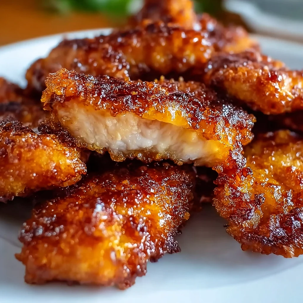 Bacon brown sugar chicken tenders golden and crispy