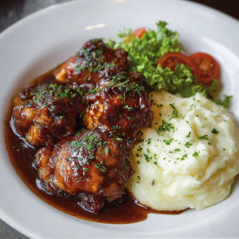 Soy-ginger glazed chicken thighs with Asian flavors and garnish