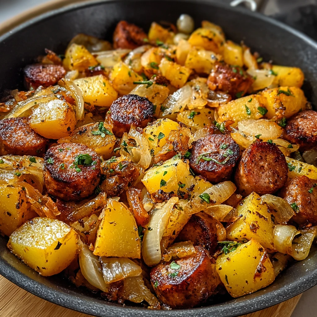 Create Hearty Beef Sausage Potato Skillet Minutes