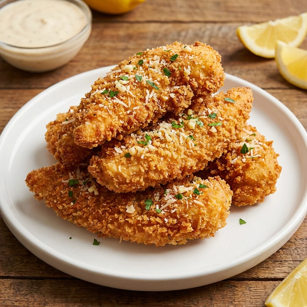 Crispy Garlic Parmesan Chicken Strips