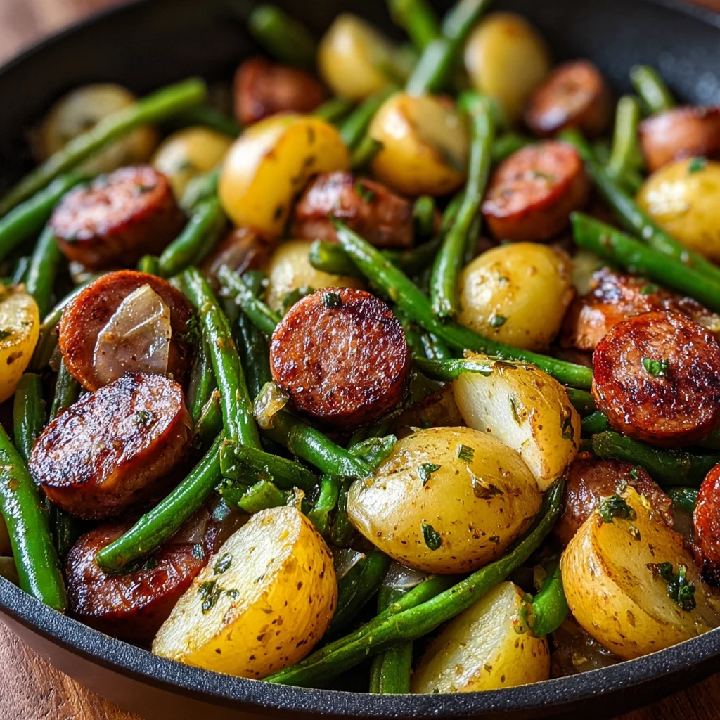 Enjoy Delicious One Pan Sausage Green Beans Potatoes