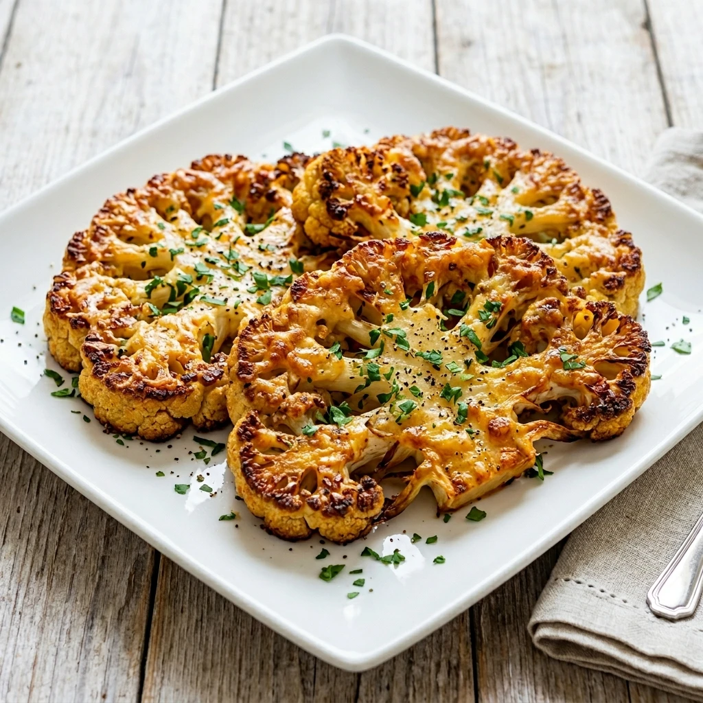Indulge Crusted Cheesy Cauliflower Steaks Delicious Meal