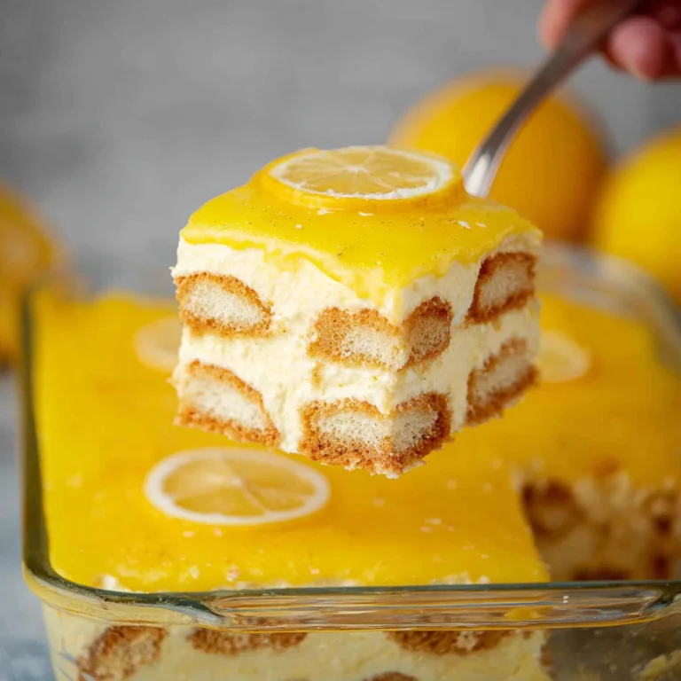 No-bake limoncello tiramisu with Italian flavors and cocoa powder