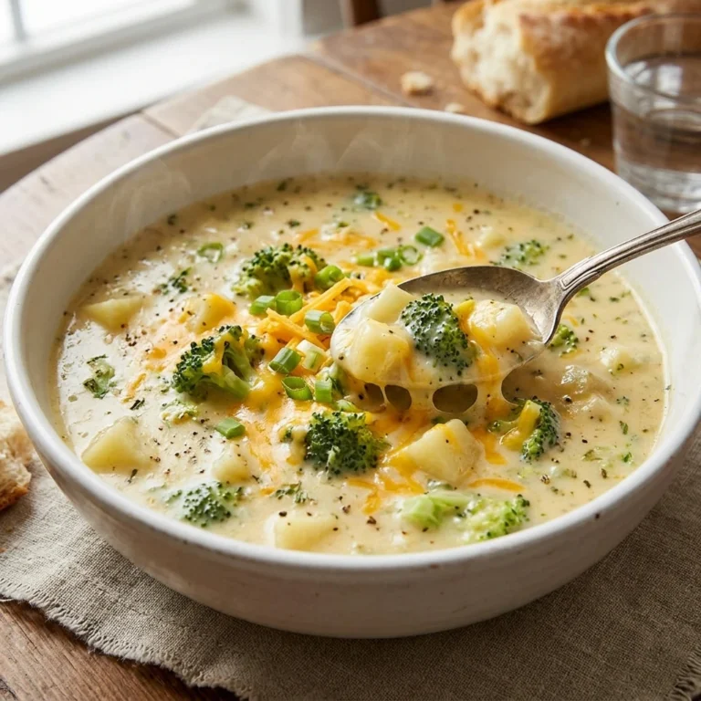 Satisfying Cheesy Broccoli Potato Soup - featured image