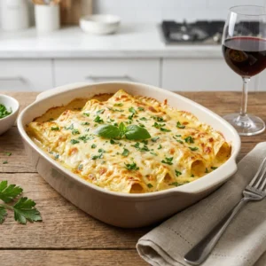 Creamy Savory Manicotti