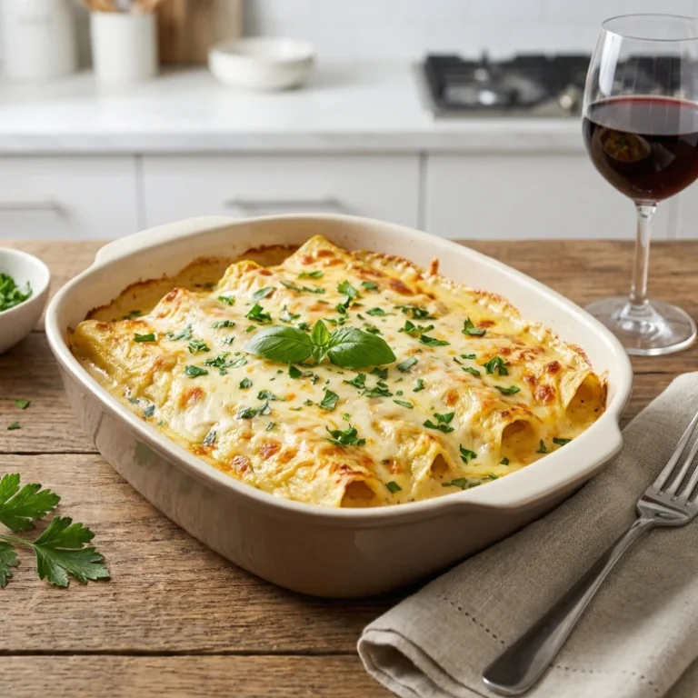 Creamy Savory Manicotti