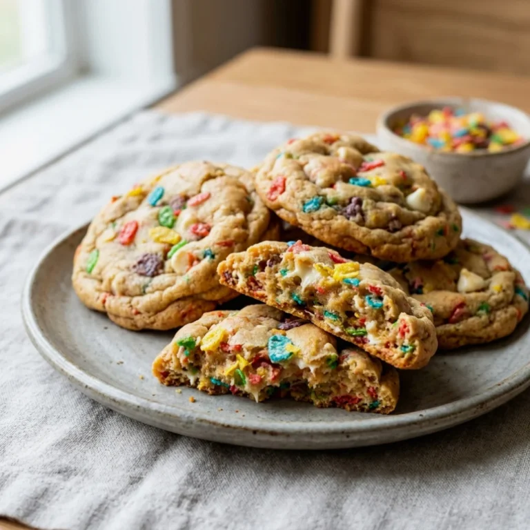 Fruity Pebble Pudding Cookies