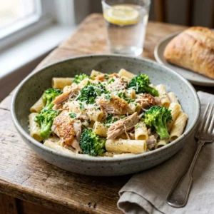 Make High Protein Rotisserie Chicken Broccoli Pasta in 30 Minutes!