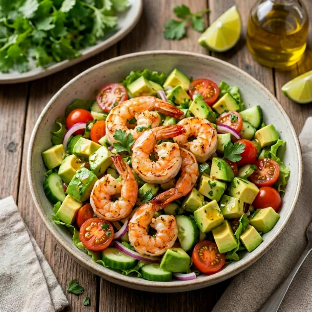 healthy shrimp avocado salad