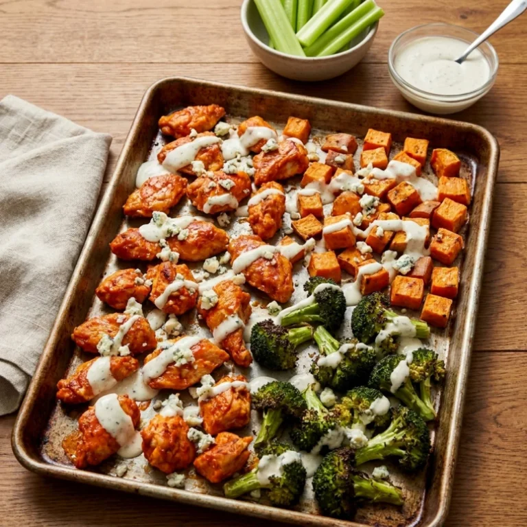 Sheet Pan Buffalo Chicken Bowls