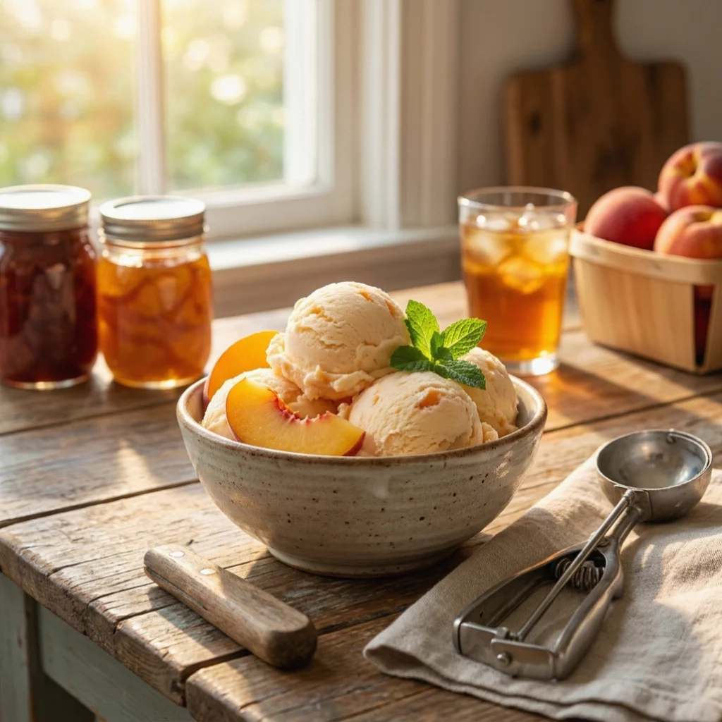 Creamy Old-Fashioned Peach Ice Cream