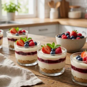 Easy No-Bake Berry Cheesecake Cups