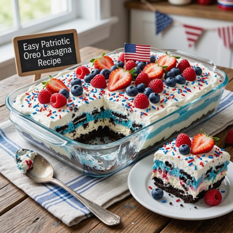 Easy Patriotic Oreo Lasagna