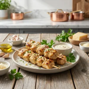 Garlic Parmesan Chicken Kebabs
