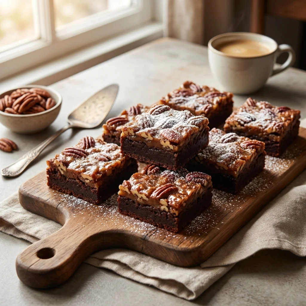 Homemade Pecan Pie Brownie Bars