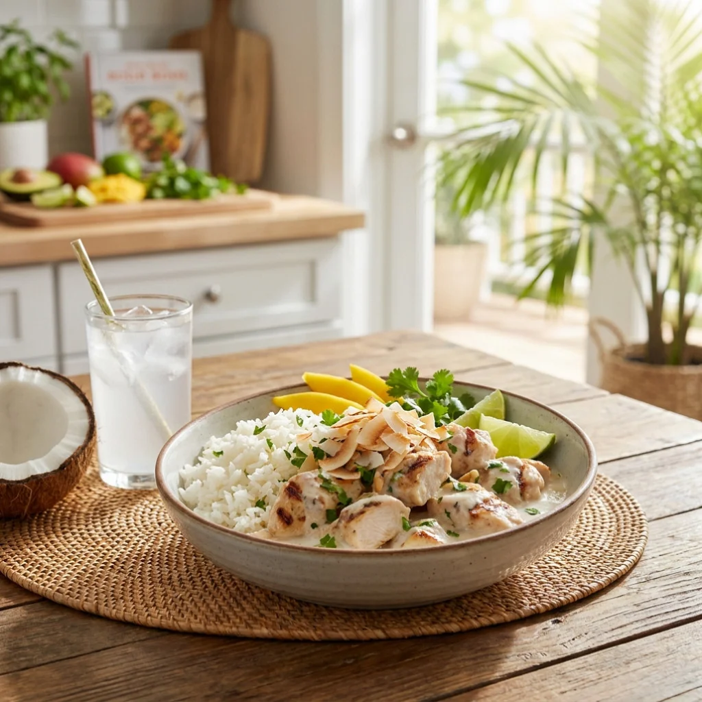Tropical Coconut Chicken Rice Bowl